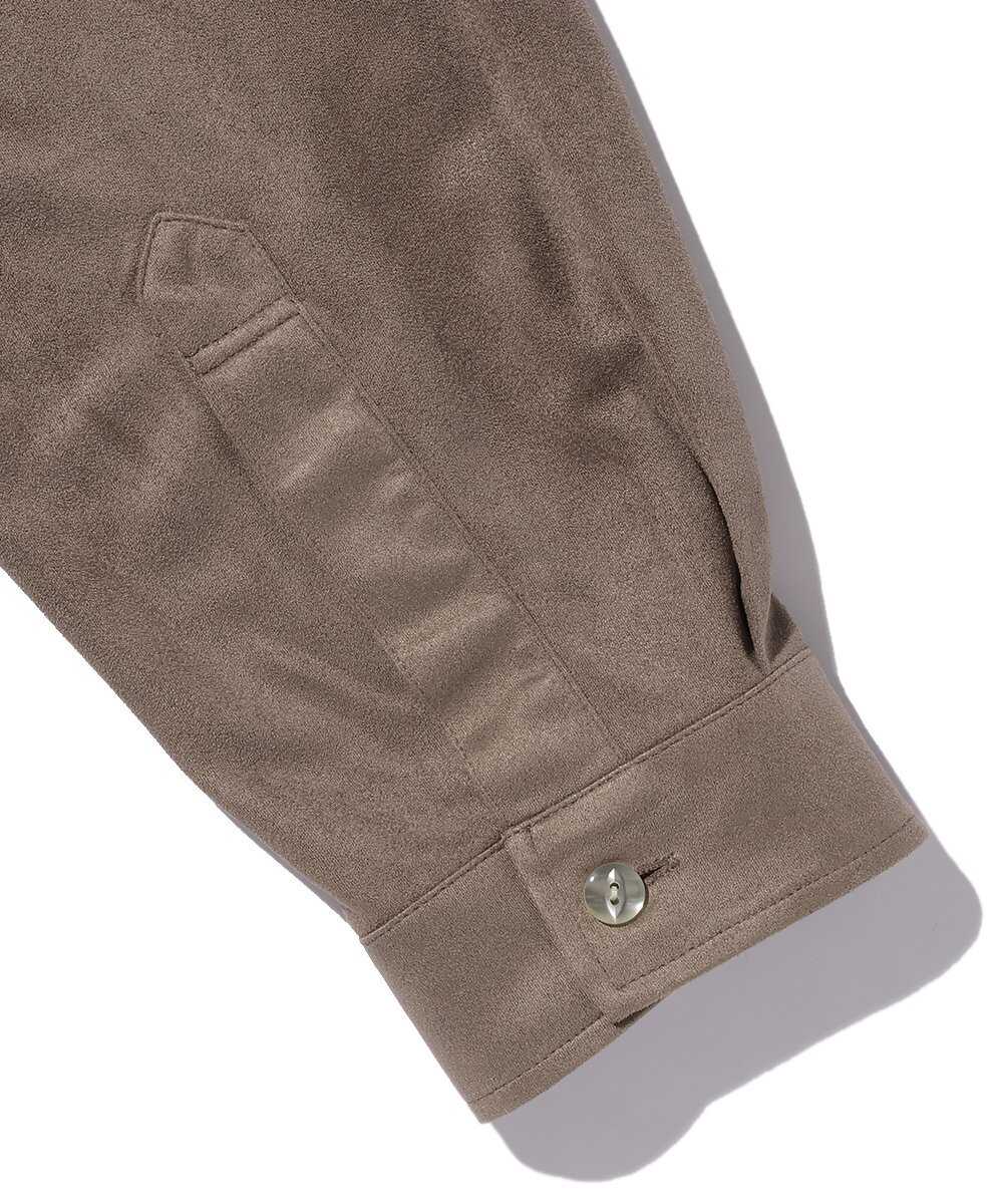 フェイクスエード オープンカラーシャツ