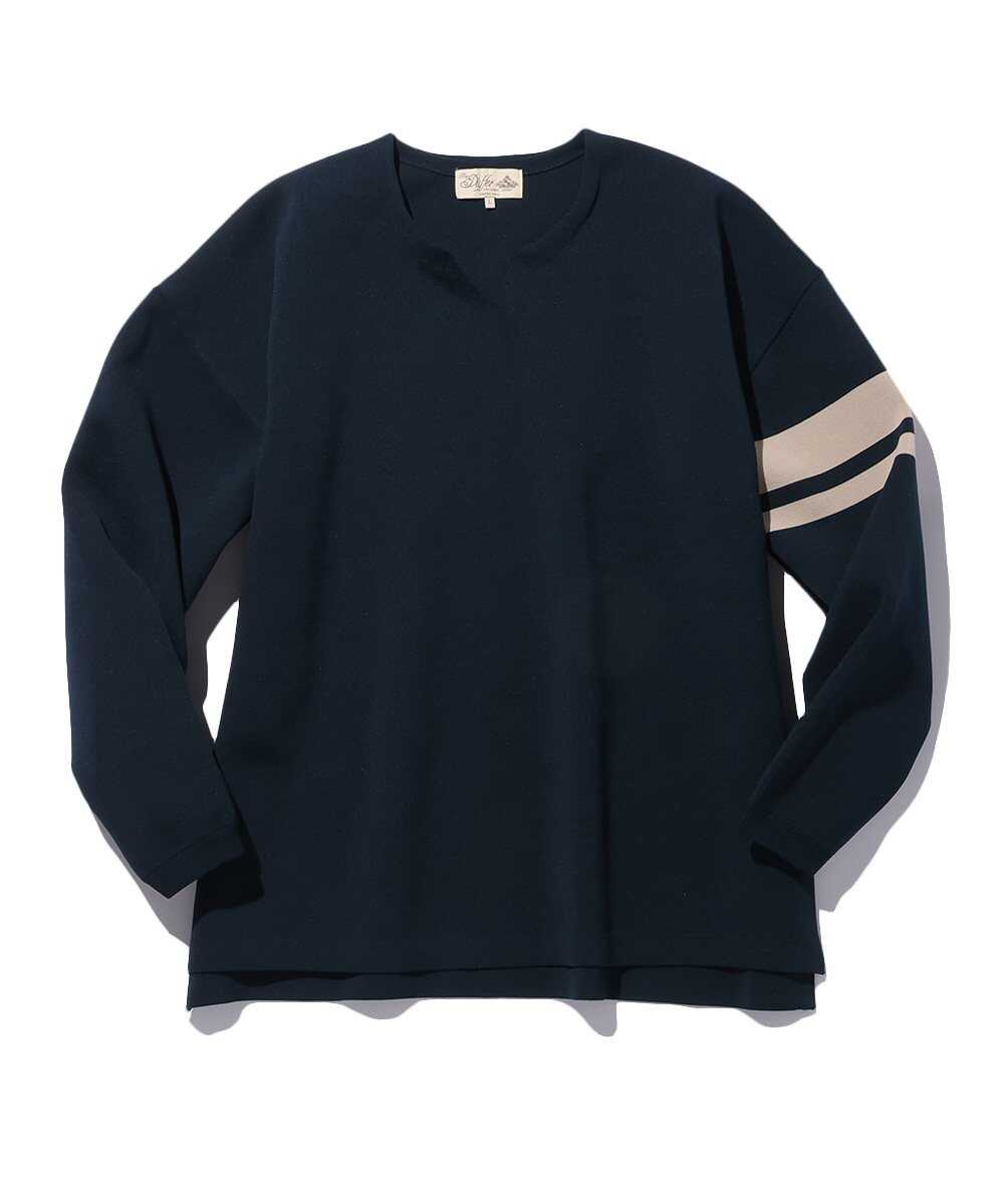 ウォッシャブル キーネックニット