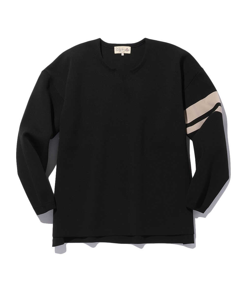 ウォッシャブル キーネックニット