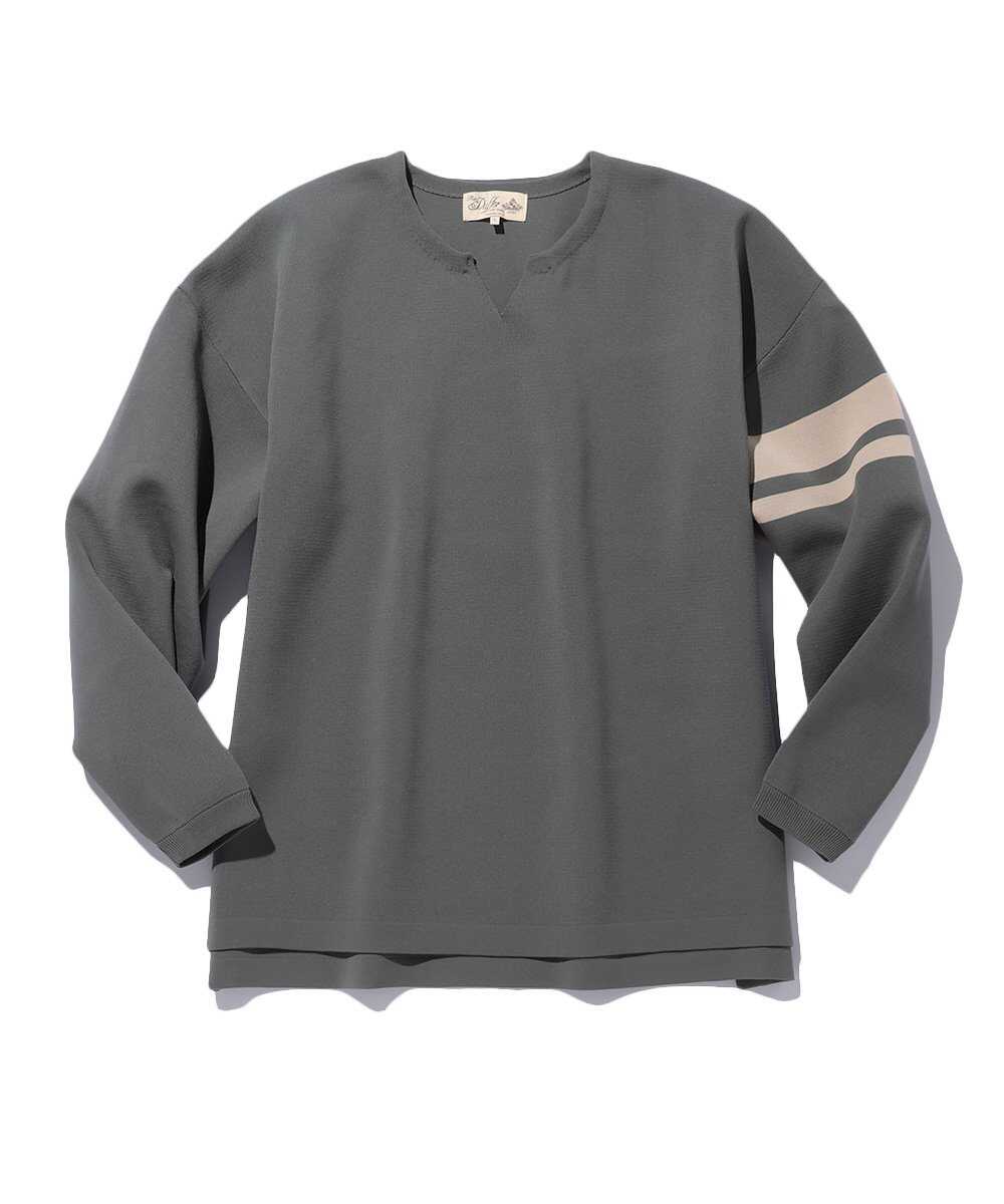 ウォッシャブル キーネックニット