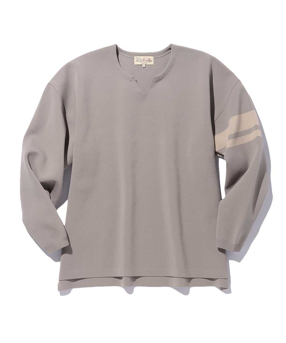 ウォッシャブル キーネックニット