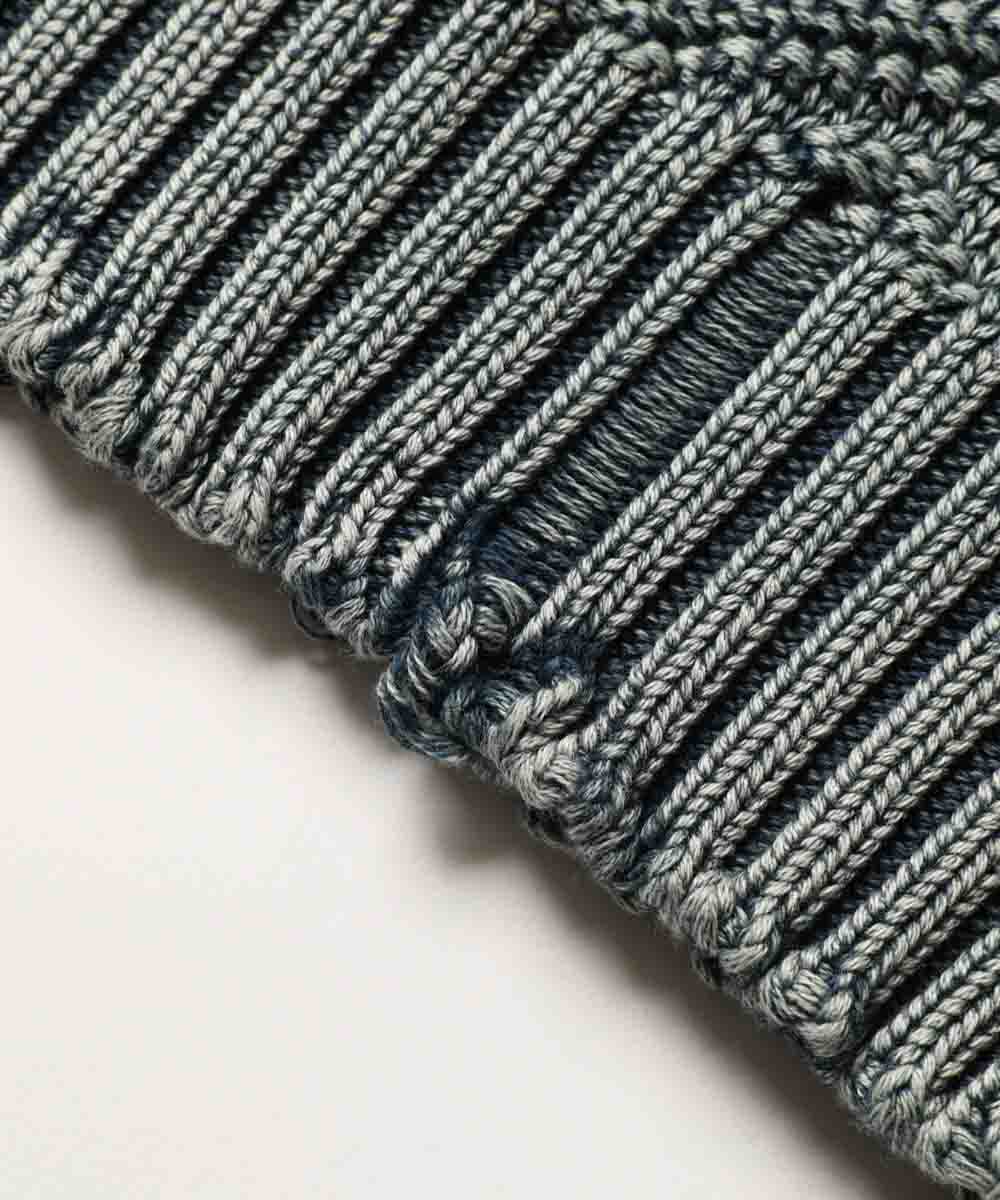 ヘビーウォッシュ ダメージニット