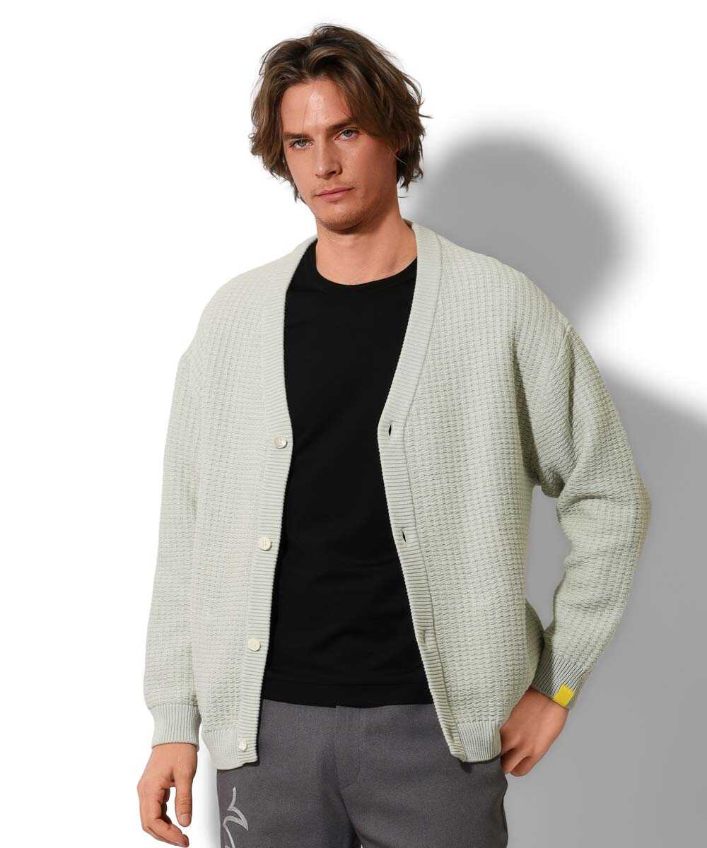 エイヤ コラボ ビッグワッフル ニットカーディガン