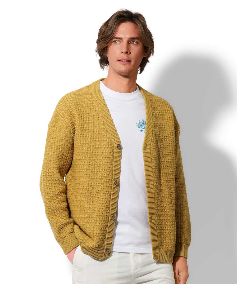 エイヤ コラボ ビッグワッフル ニットカーディガン