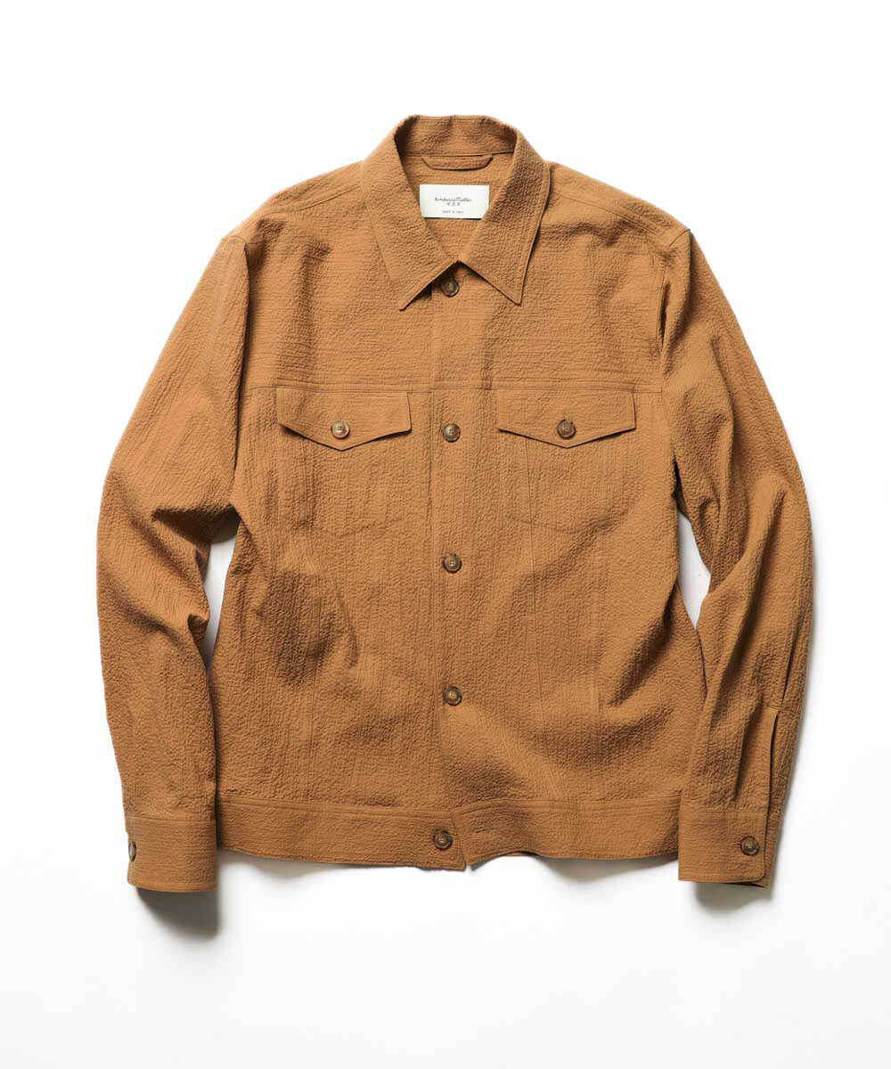 シアサッカー トラッカー型ジャケット