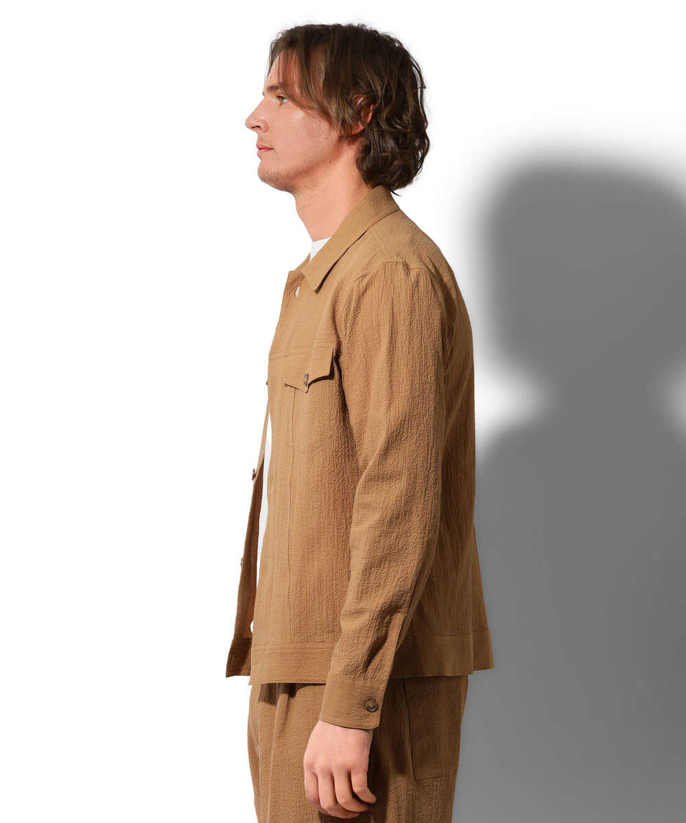 シアサッカー トラッカー型ジャケット