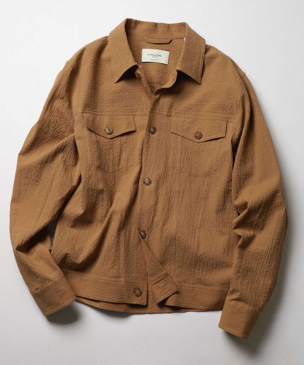 シアサッカー トラッカー型ジャケット