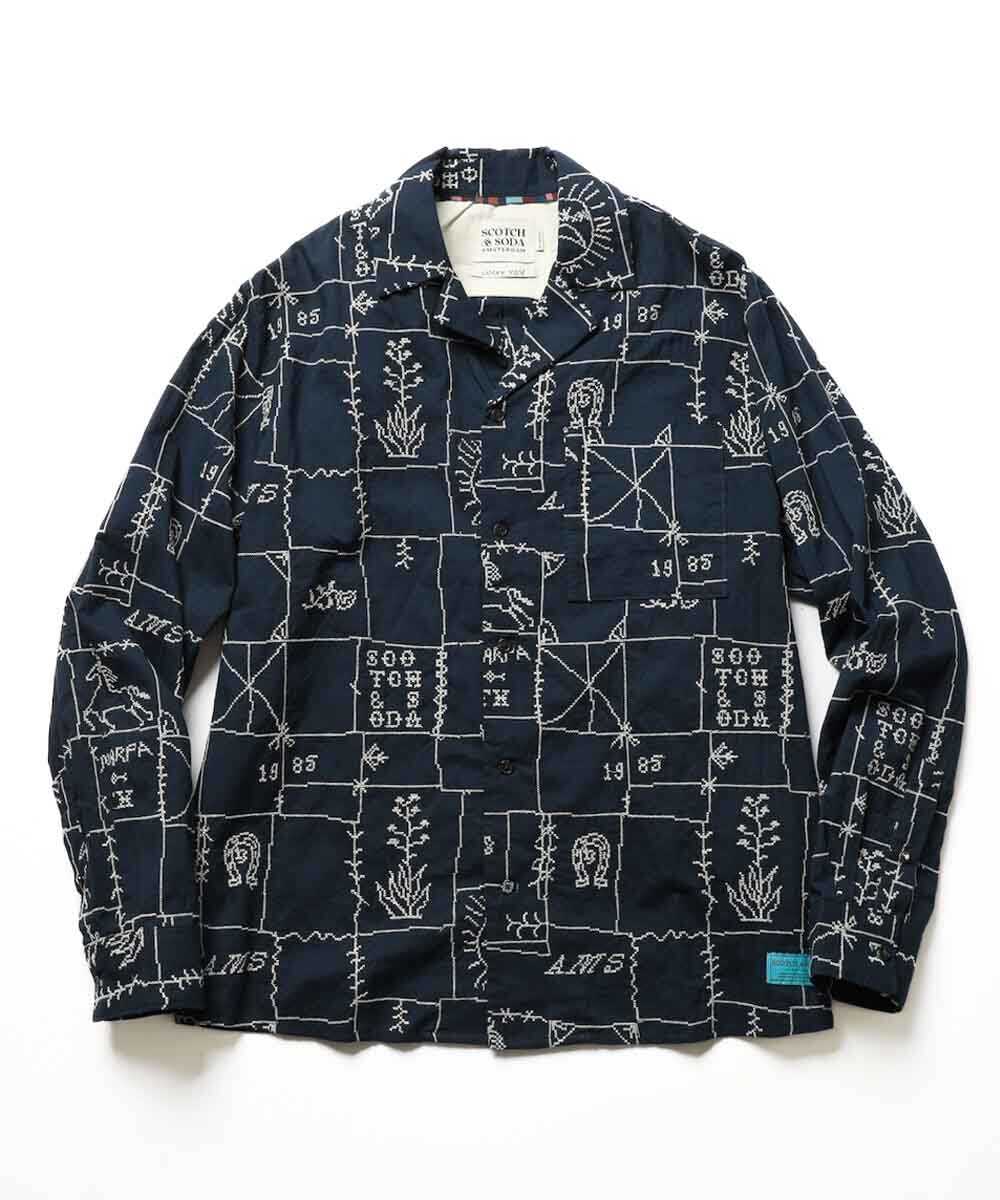 ステッチ刺繍 ワークシャツ