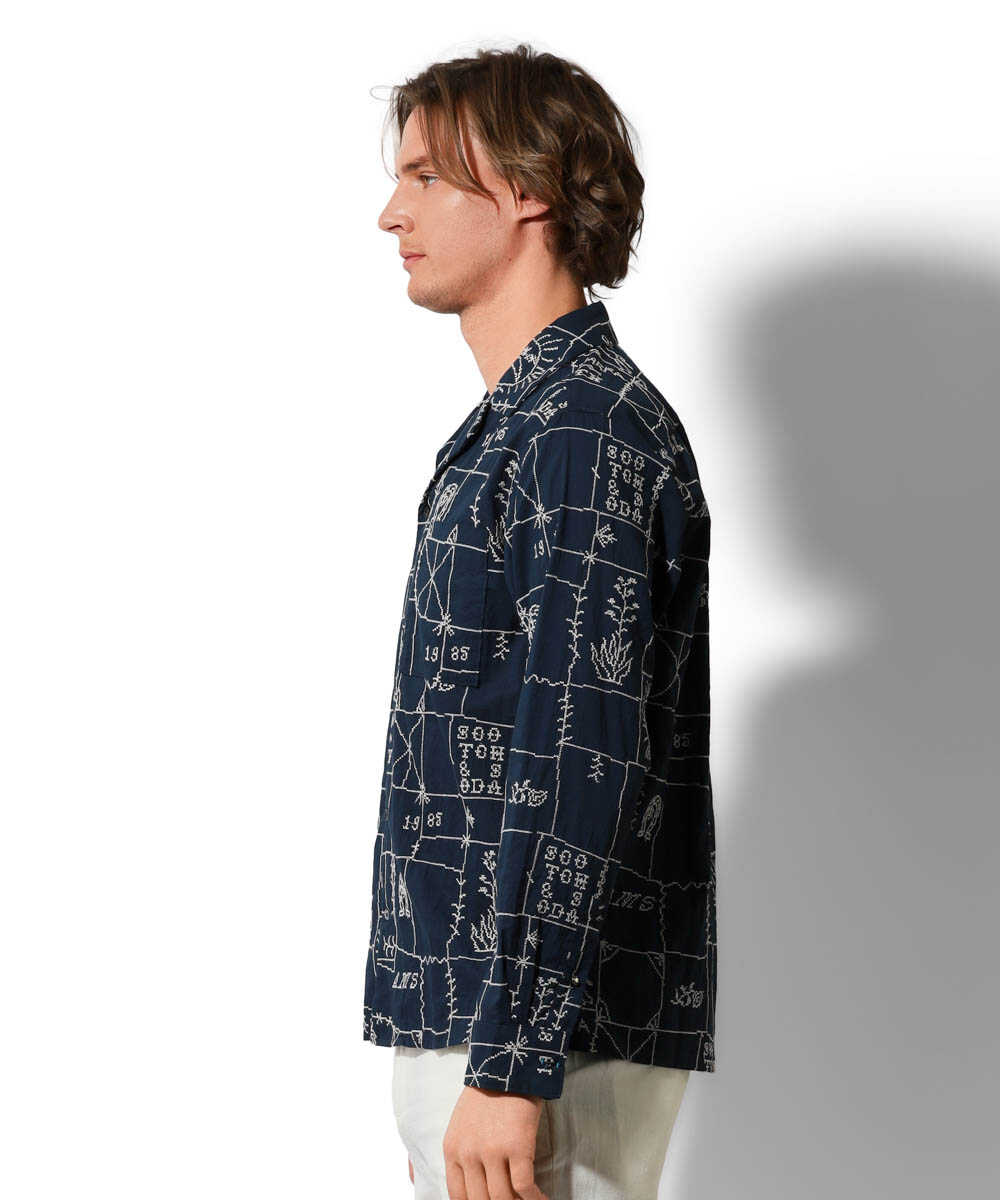 ステッチ刺繍 ワークシャツ