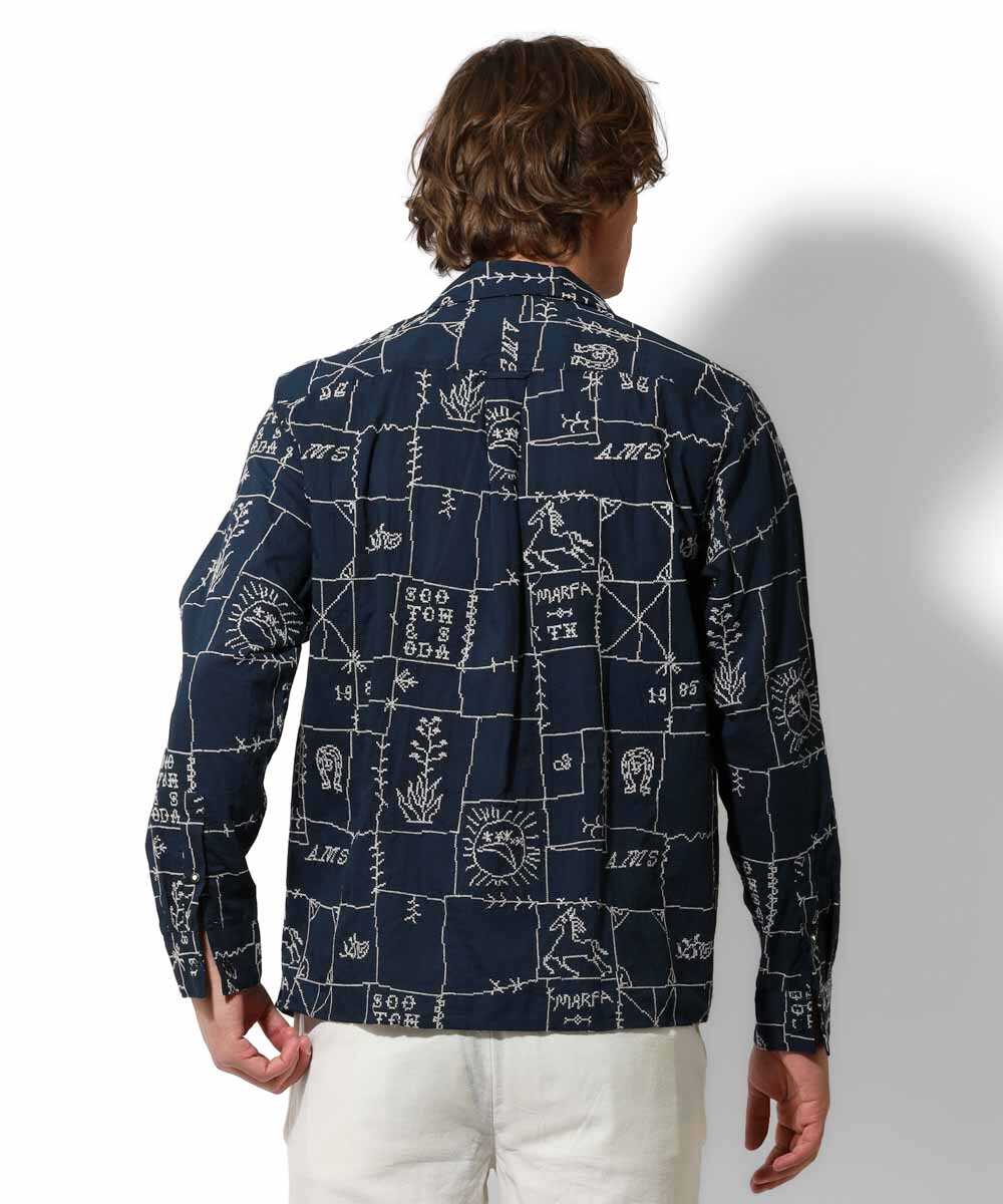 ステッチ刺繍 ワークシャツ