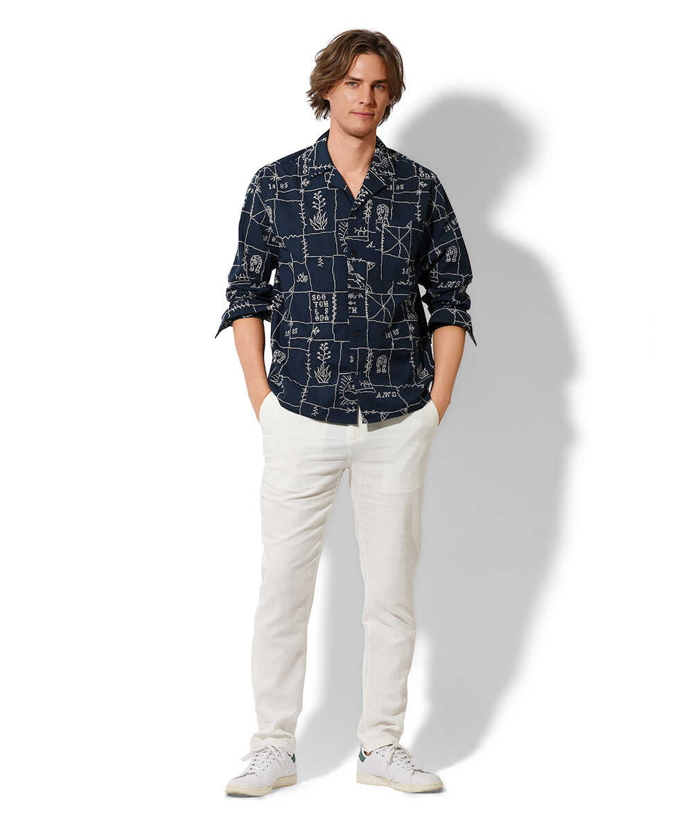 ステッチ刺繍 ワークシャツ