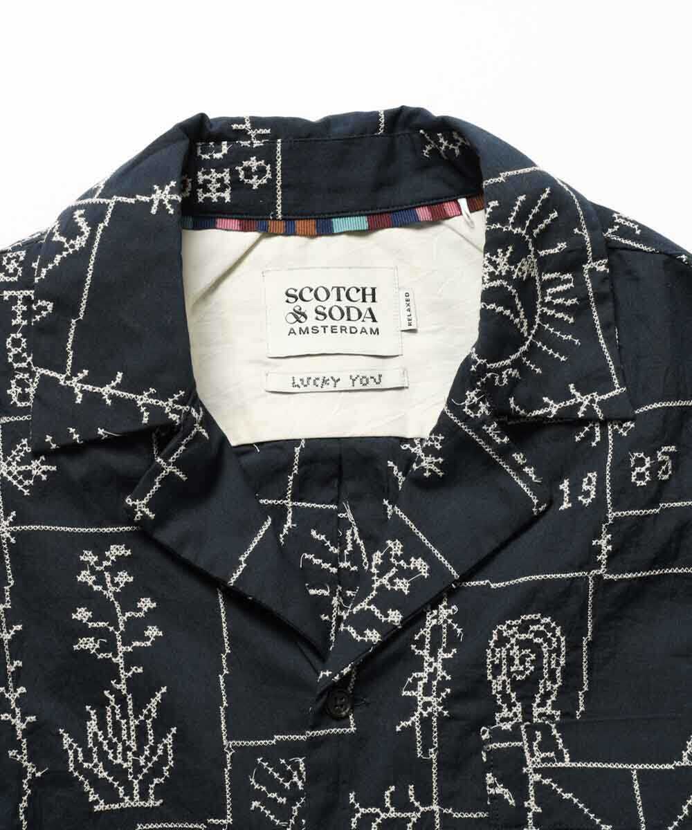 ステッチ刺繍 ワークシャツ