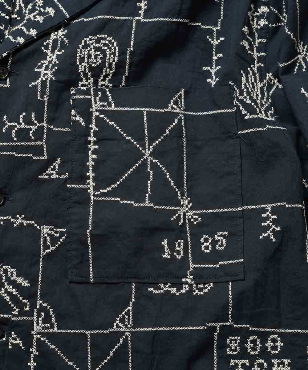 ステッチ刺繍 ワークシャツ