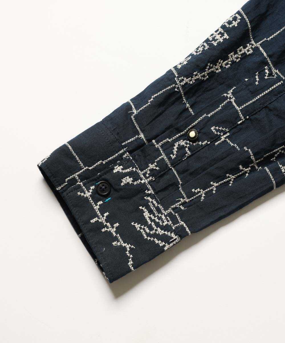 ステッチ刺繍 ワークシャツ