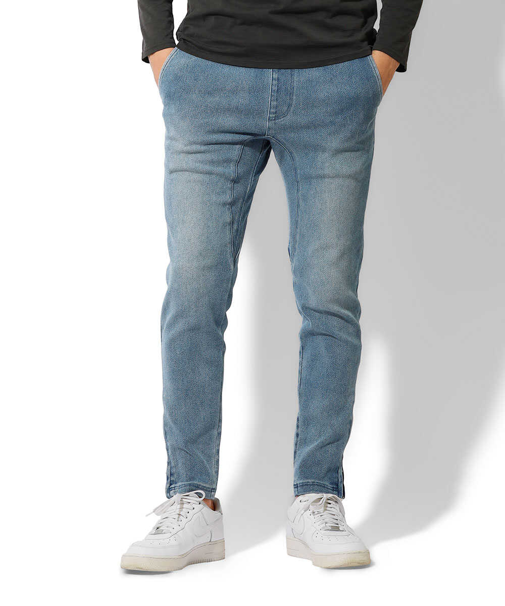 限定 テイパード サイドジップ インディゴ イージーパンツ