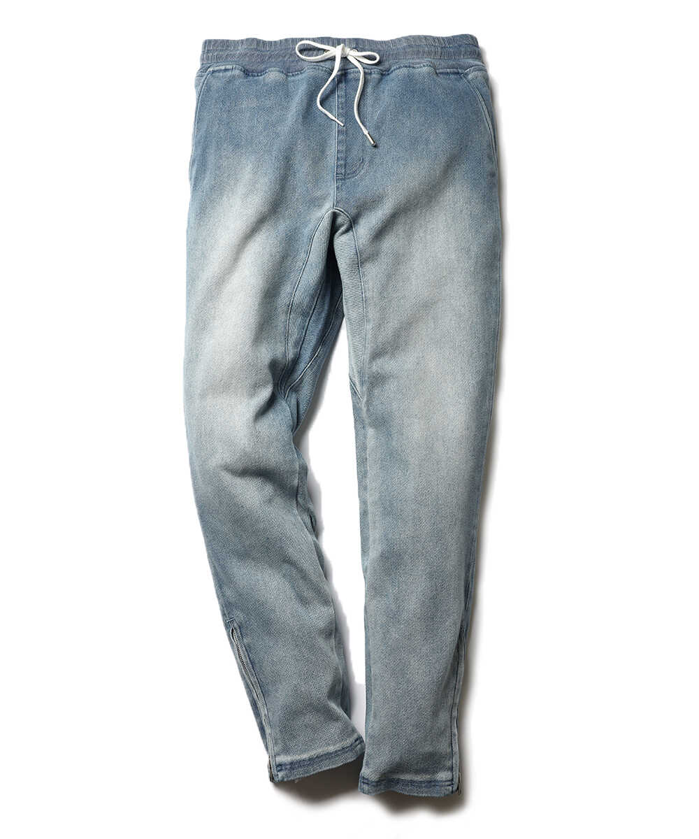 限定 テイパード サイドジップ インディゴ イージーパンツ