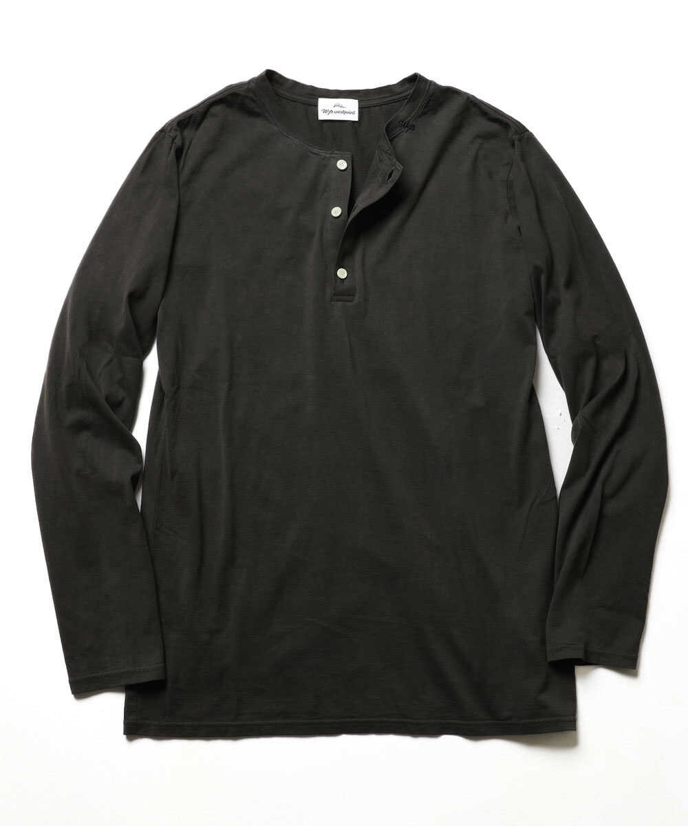 限定 超長綿 イスラエルピマ シンプル ヘンリーネックロンT