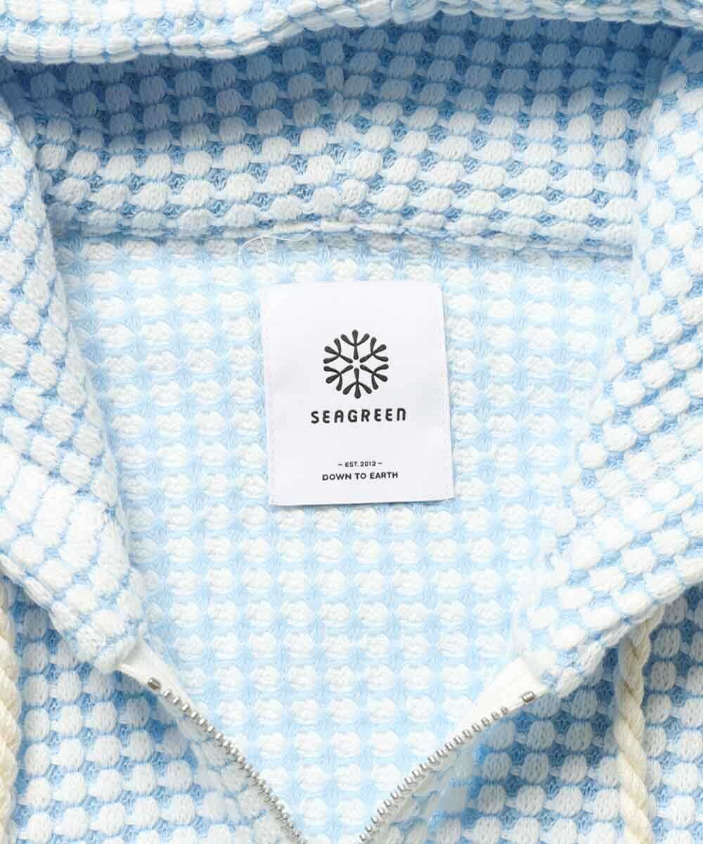 リラックス フルジップ ワッフルパーカ