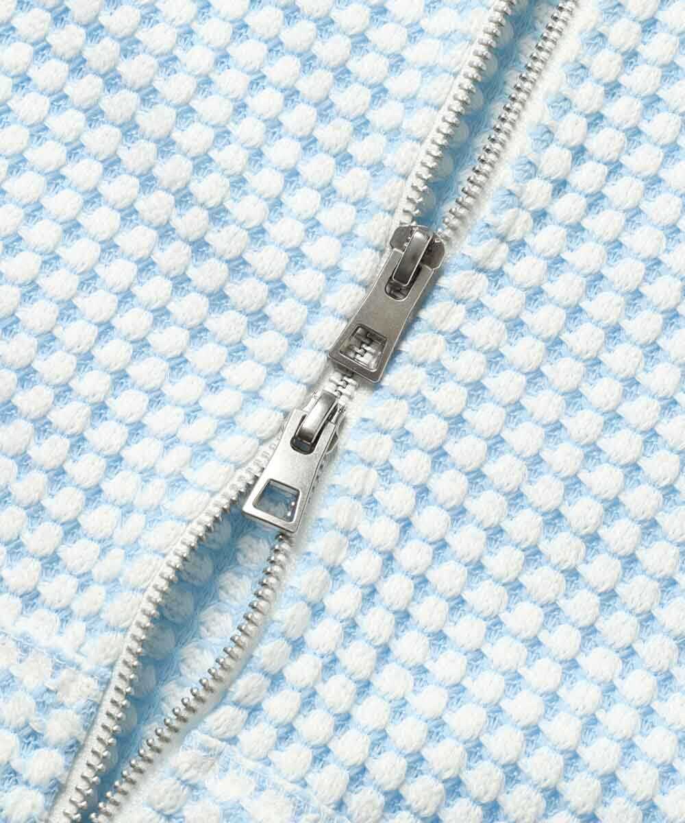 リラックス フルジップ ワッフルパーカ