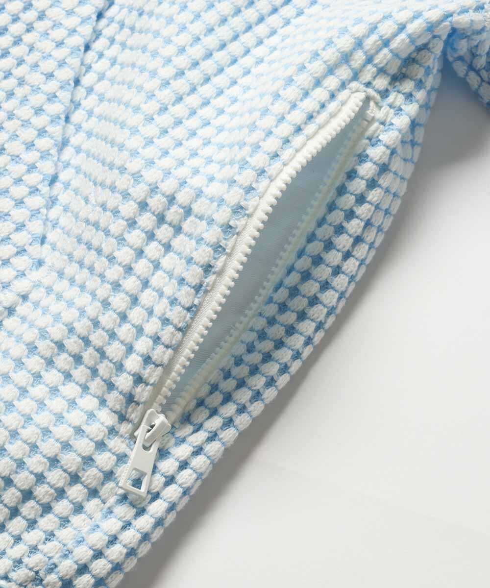 リラックス フルジップ ワッフルパーカ