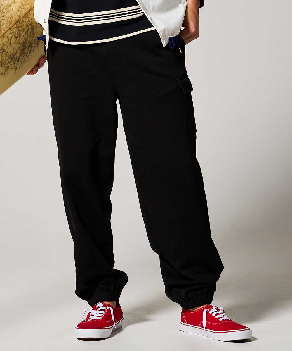 限定 ストレート スウェット カーゴパンツ