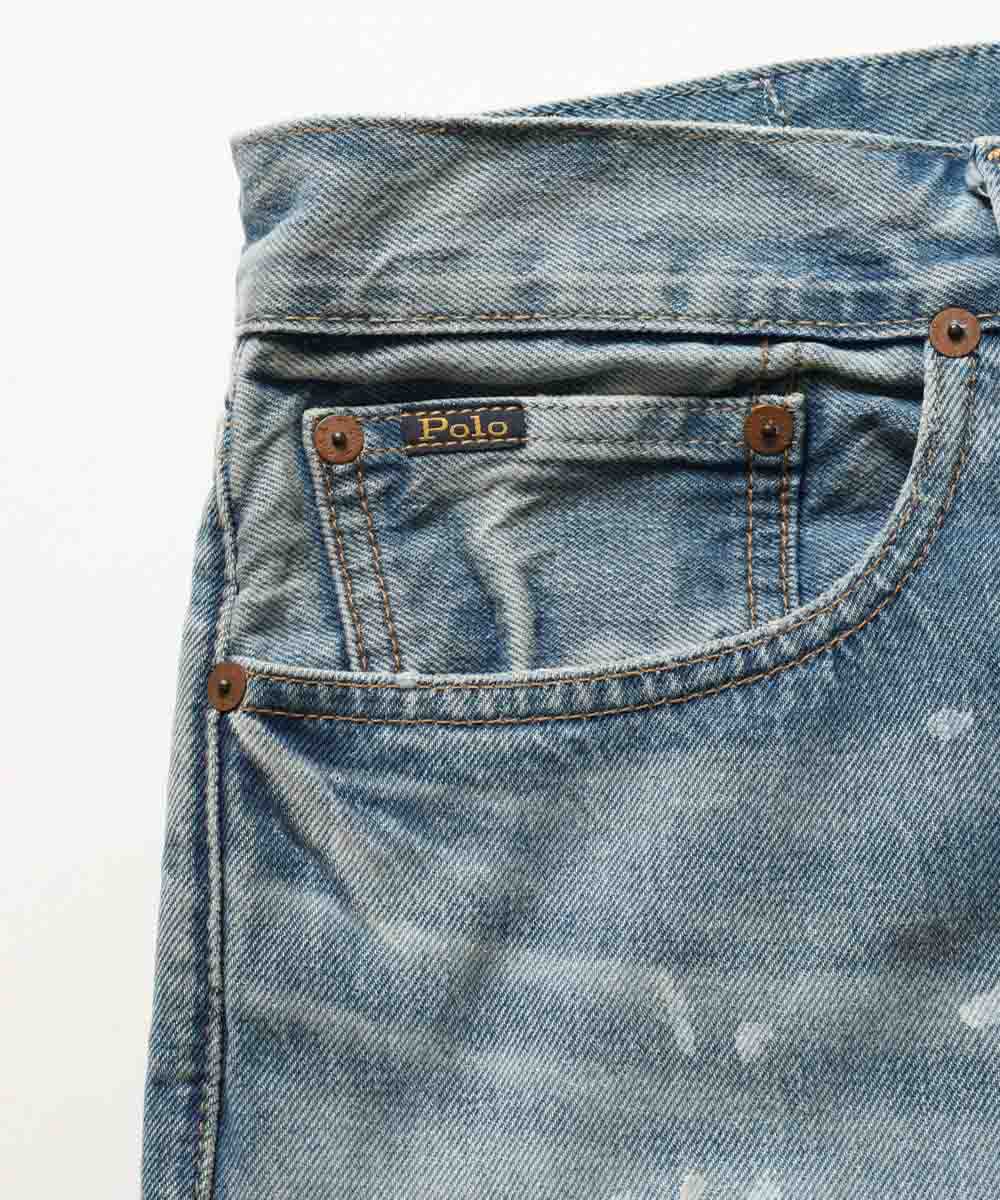 ウォッシュ加工 ストレートデニムパンツ