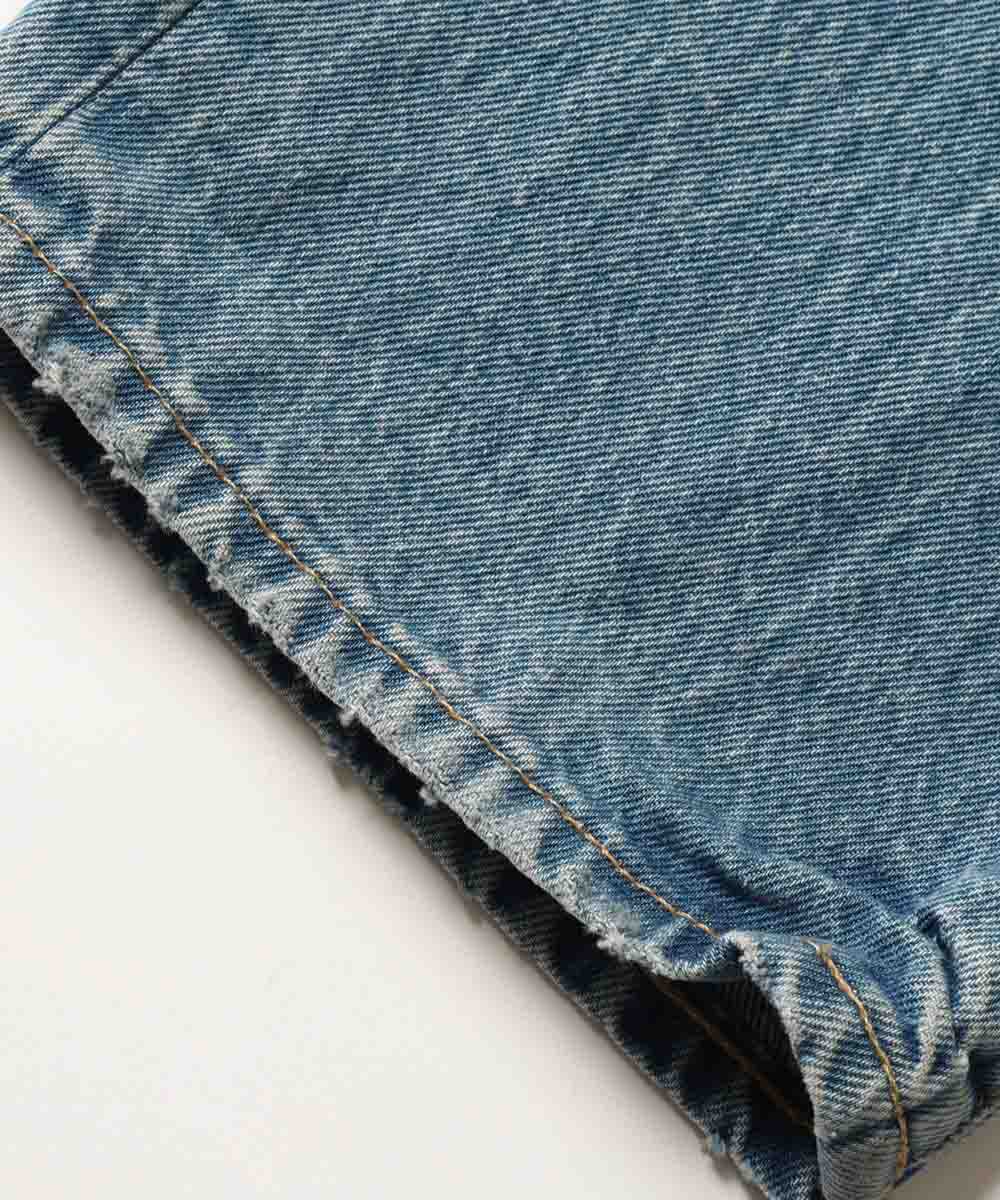 ウォッシュ加工 ストレートデニムパンツ