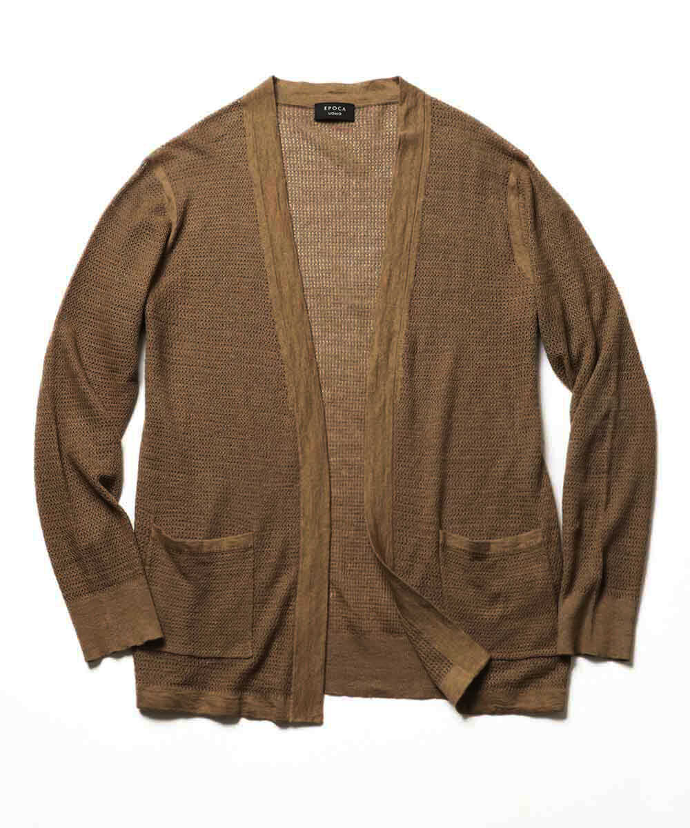 着流しリネンカーディガン