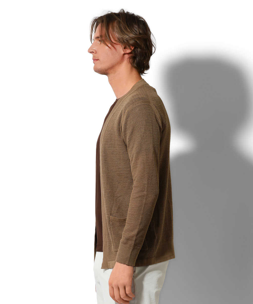 着流しリネンカーディガン