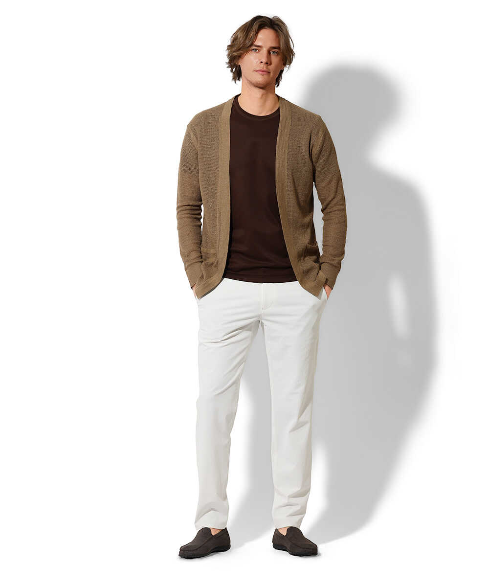 着流しリネンカーディガン