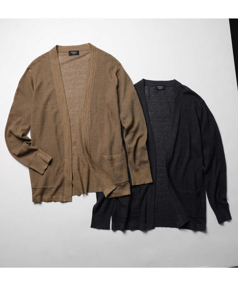 着流しリネンカーディガン