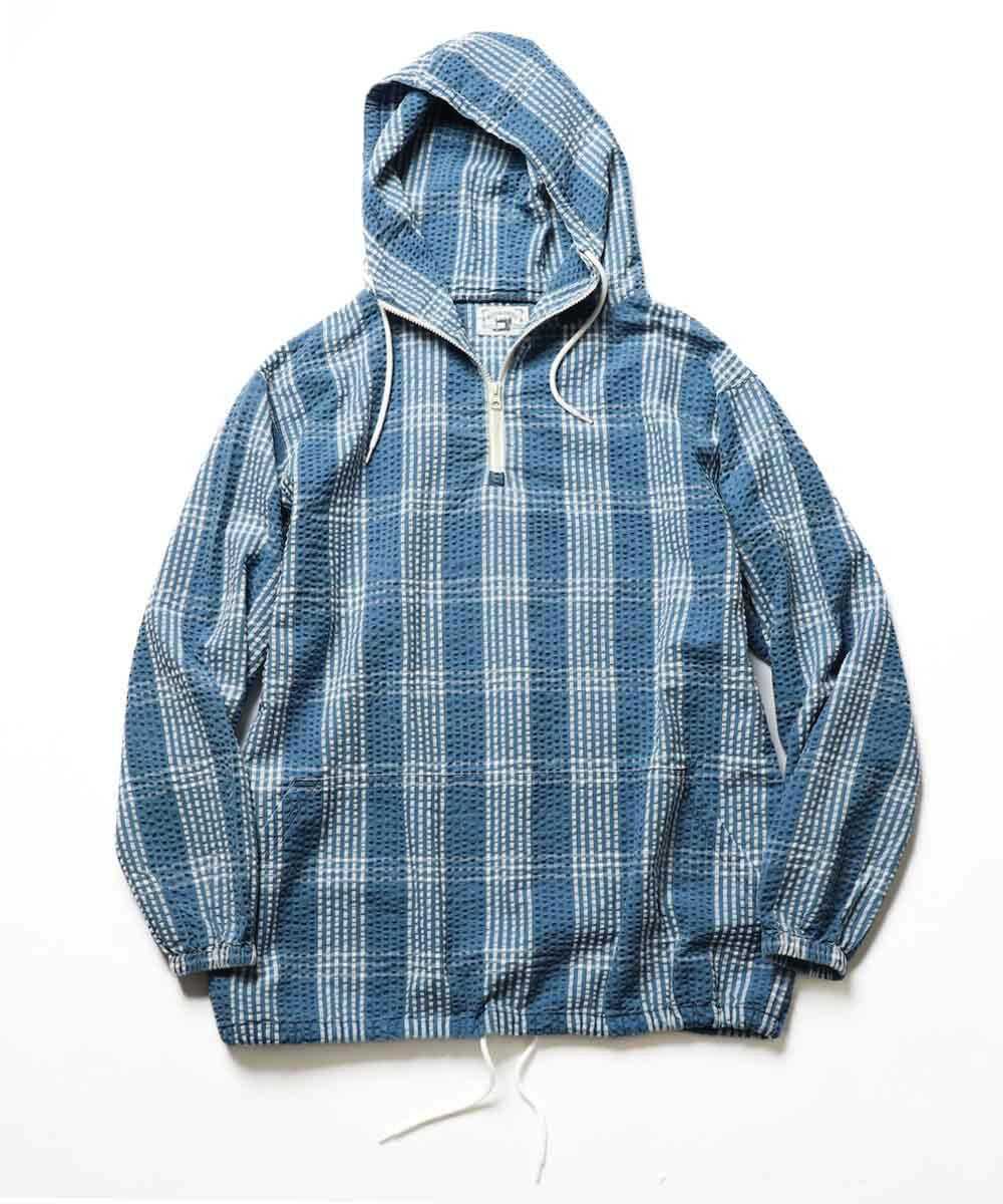 別注限定 インディゴ シアサッカー シャツパーカ