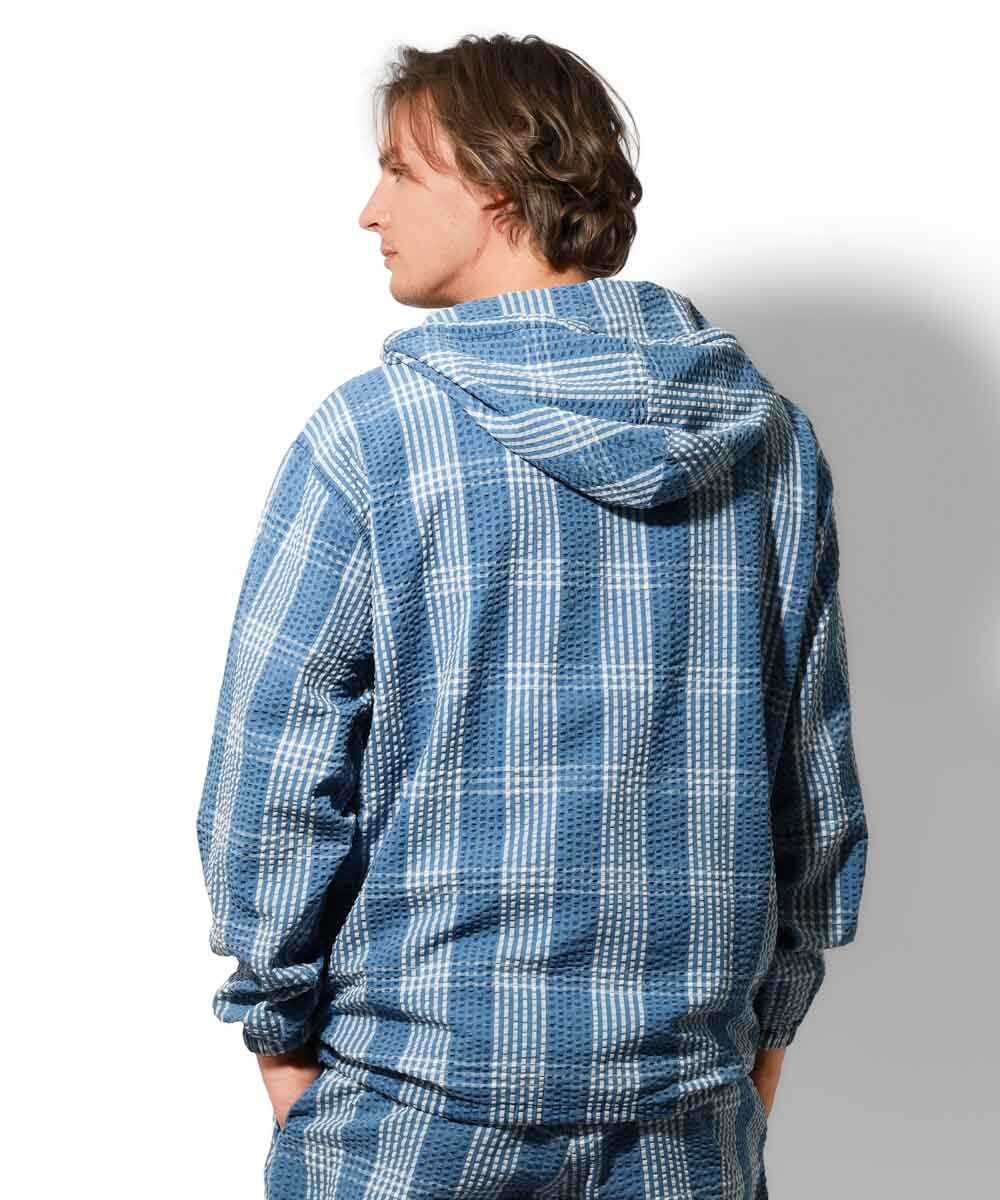 別注限定 インディゴ シアサッカー シャツパーカ