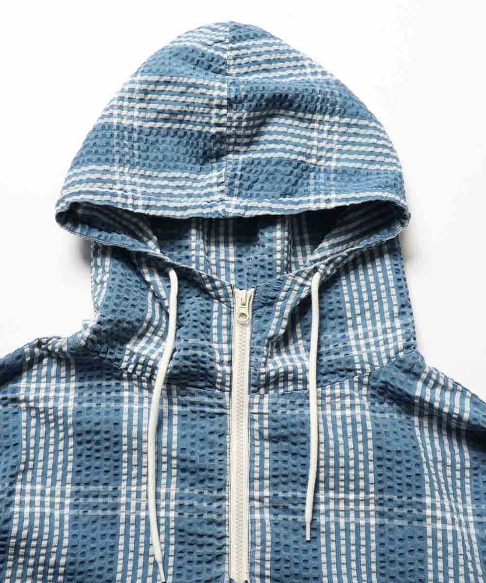 別注限定 インディゴ シアサッカー シャツパーカ