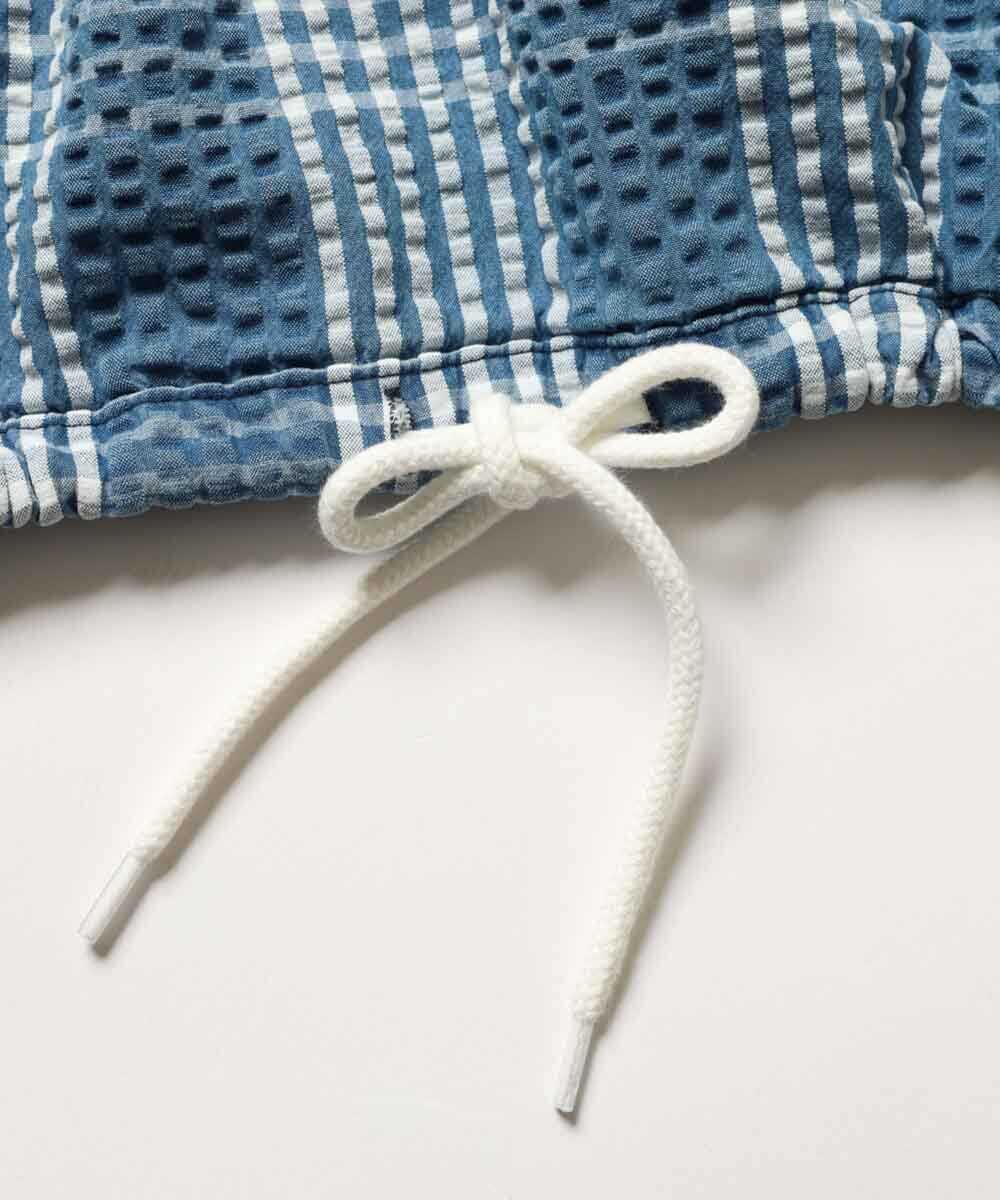 別注限定 インディゴ シアサッカー シャツパーカ