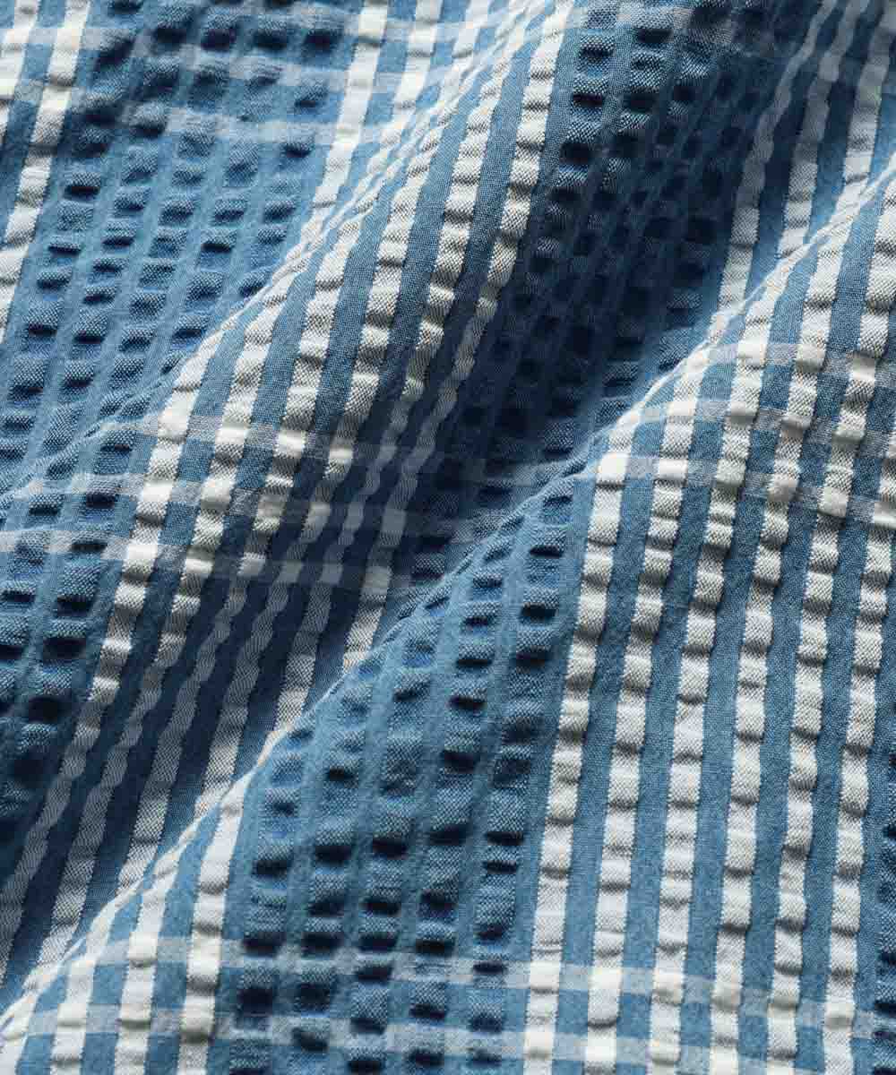 別注限定 インディゴ シアサッカー シャツパーカ