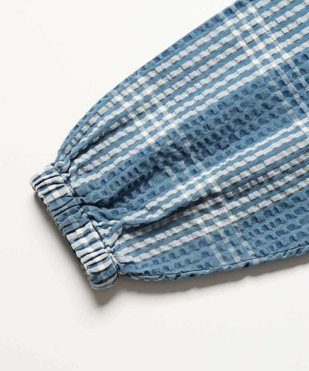 別注限定 インディゴ シアサッカー シャツパーカ