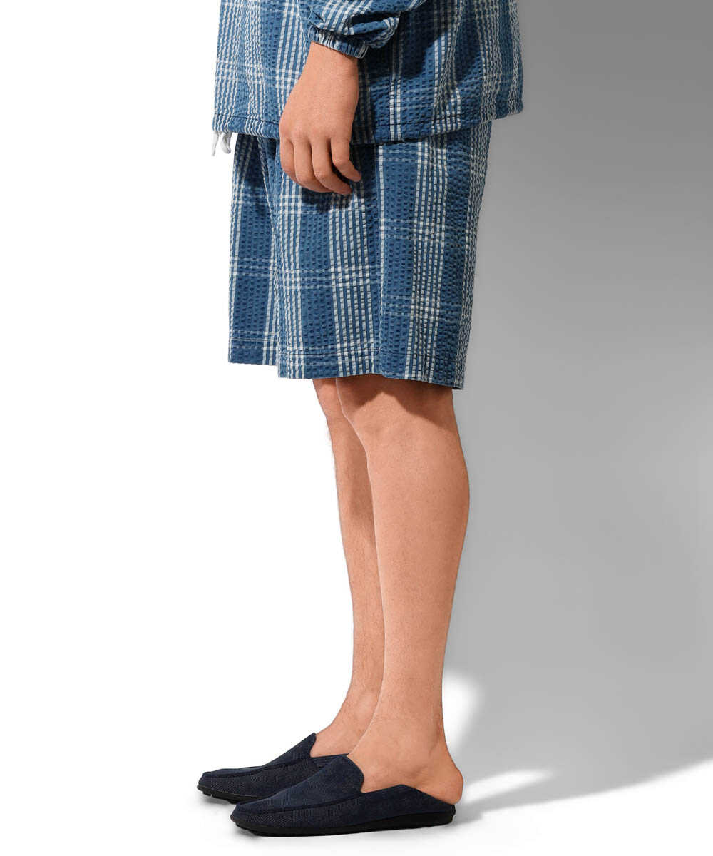 別注限定 インディゴ シアサッカー ショーツ