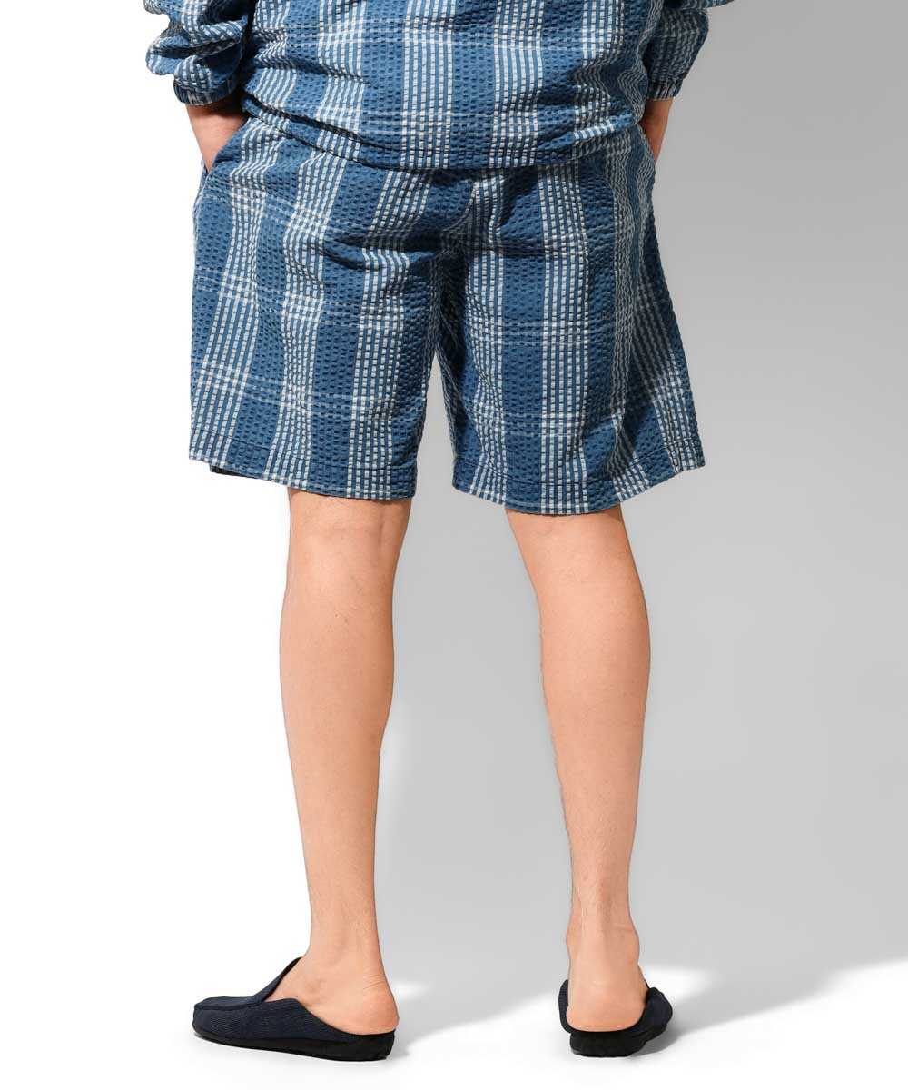 別注限定 インディゴ シアサッカー ショーツ