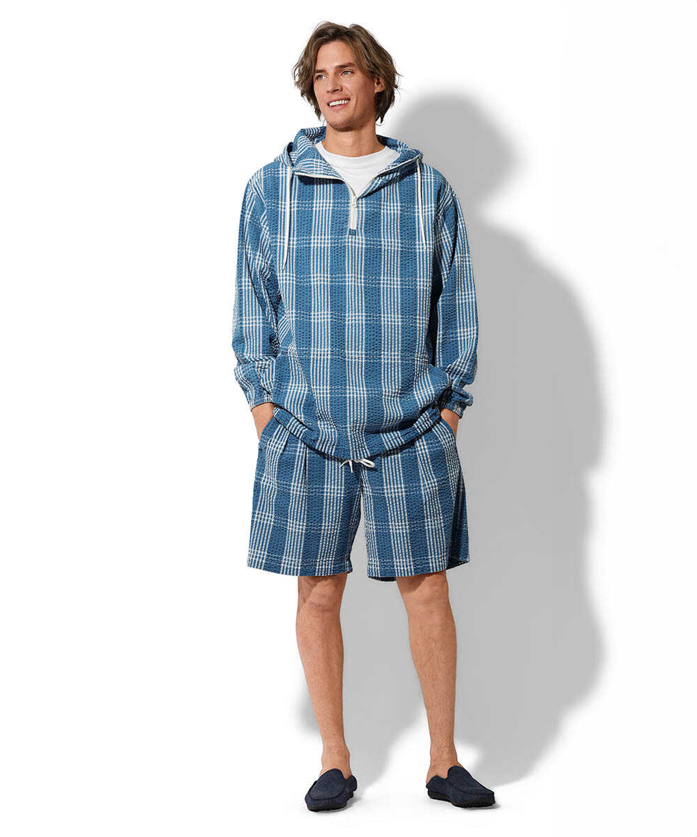 別注限定 インディゴ シアサッカー ショーツ