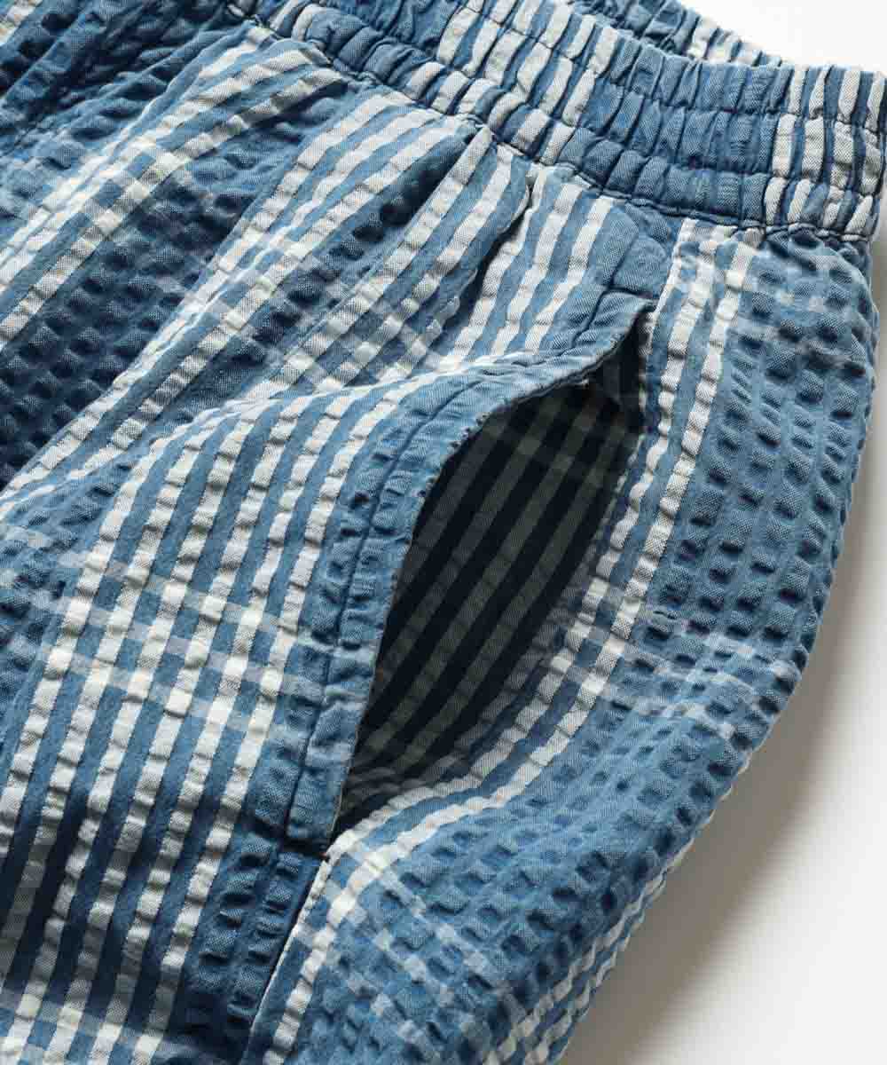 別注限定 インディゴ シアサッカー ショーツ