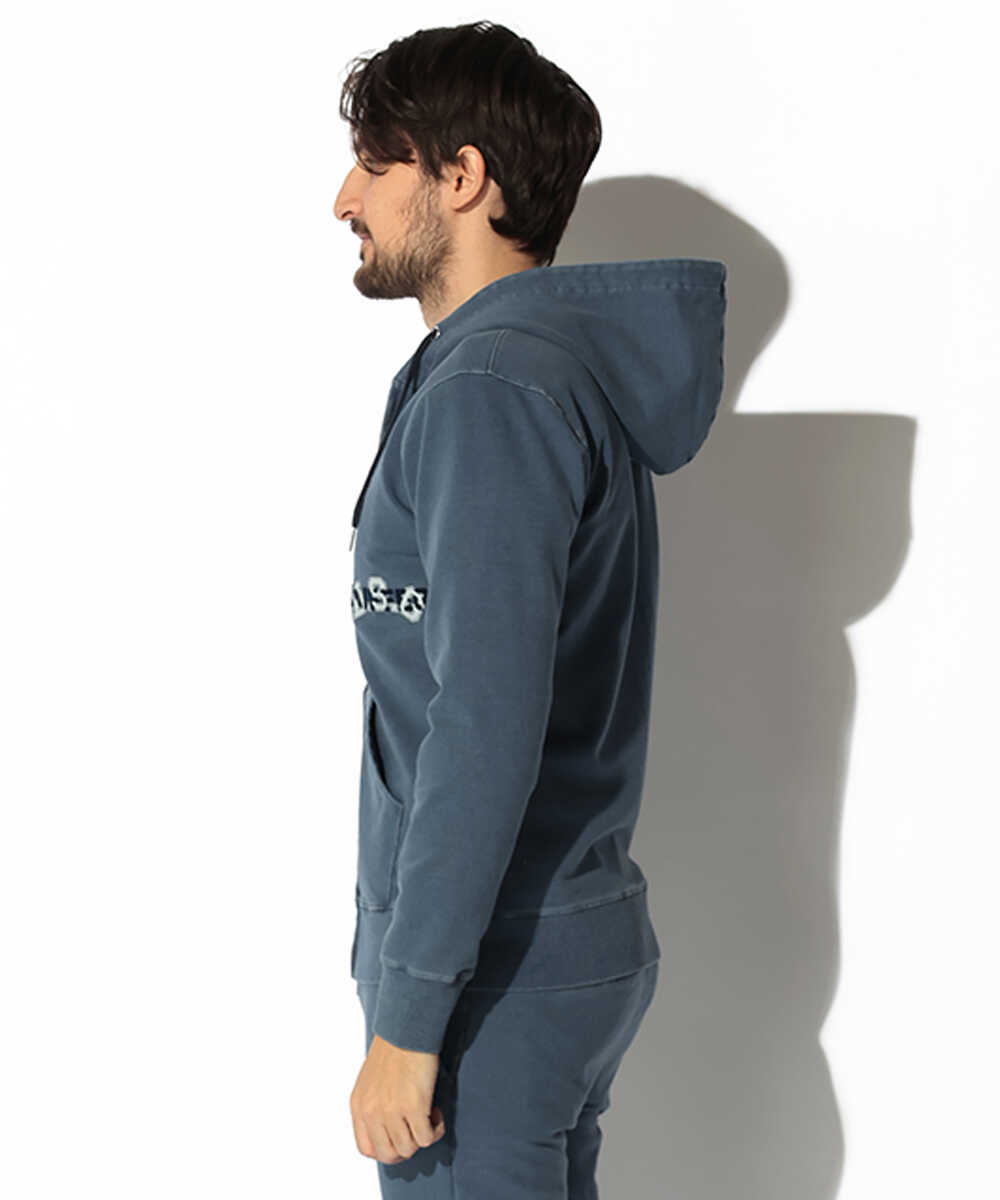 インディゴポンチ ジップアップパーカ