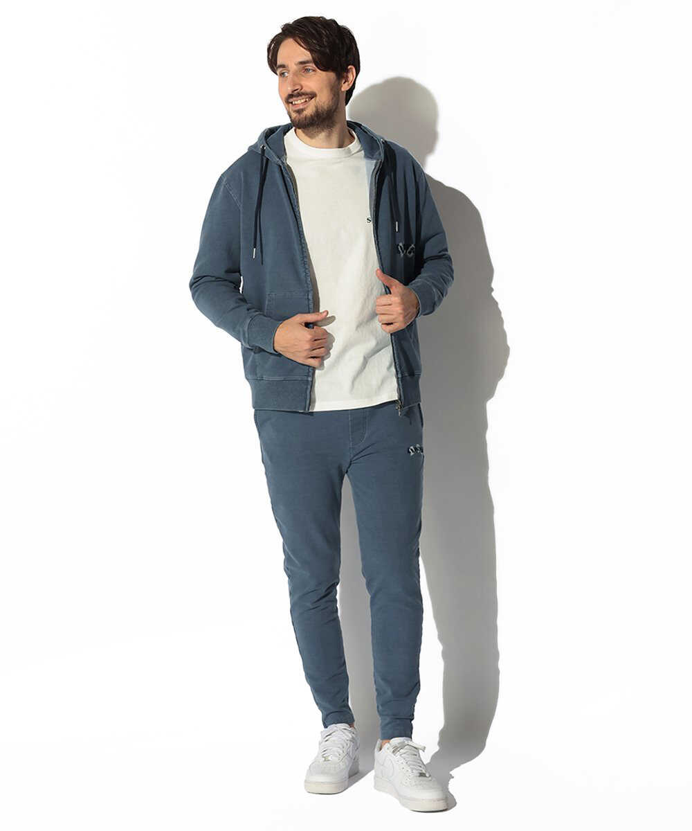 インディゴポンチ スリムジョガーパンツ