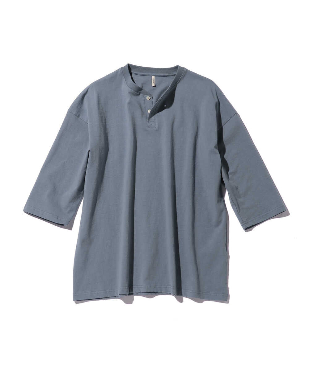 ヘビーウェイト リラックス 7分袖 ヘンリーTシャツ