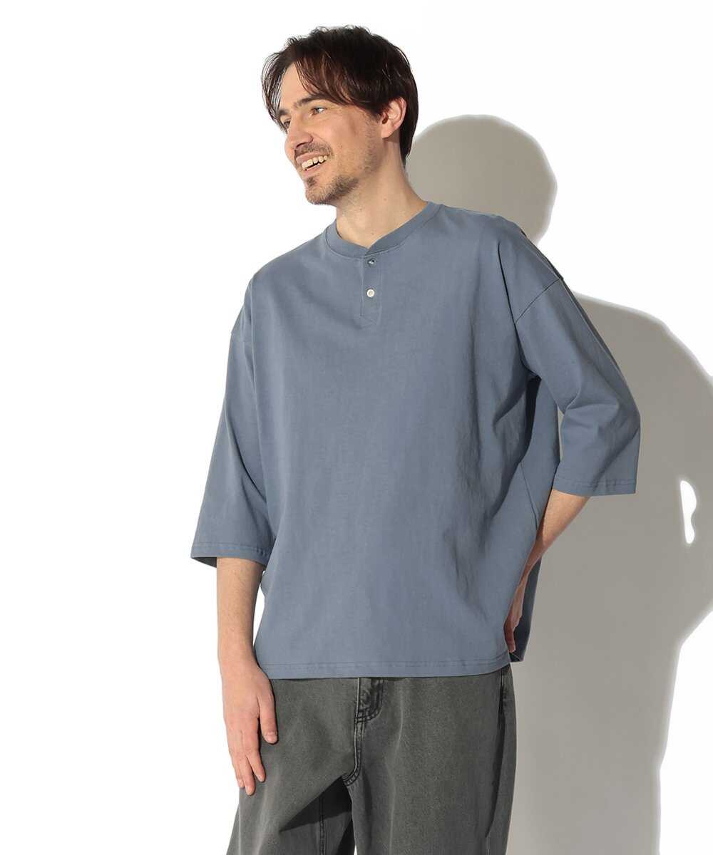 ヘビーウェイト リラックス 7分袖 ヘンリーTシャツ