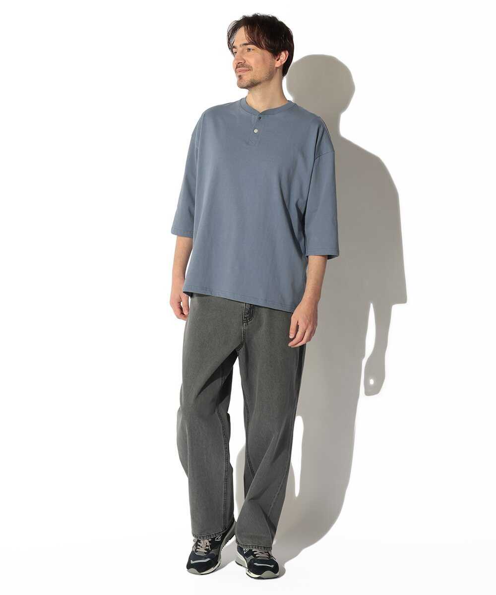 ヘビーウェイト リラックス 7分袖 ヘンリーTシャツ