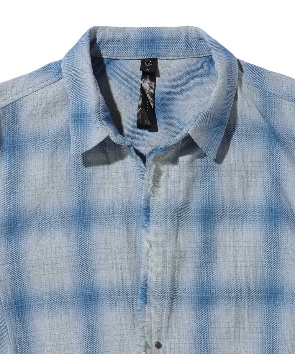 2ホック チェックシャツ 