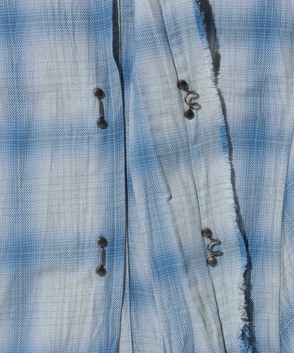 2ホック チェックシャツ 