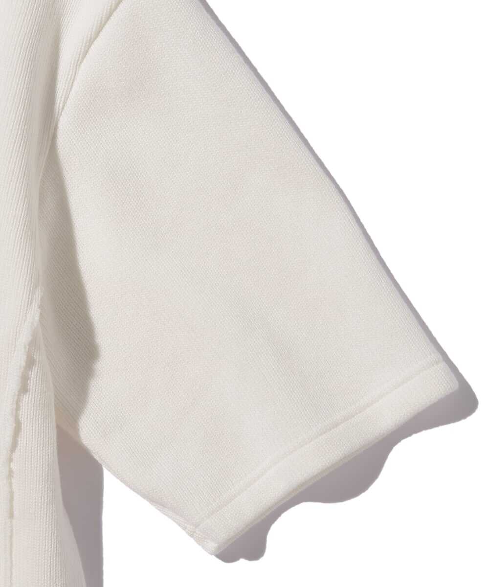 クォーターニット キーネック5分袖Tシャツ