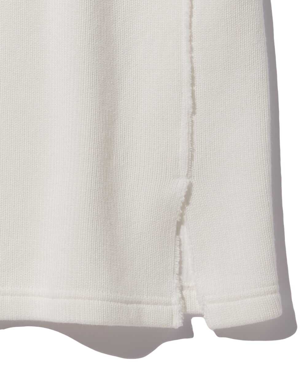 クォーターニット キーネック5分袖Tシャツ